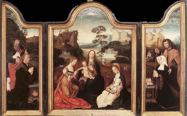 unknow artist Virgin and Child with St Catherine and St Barbara